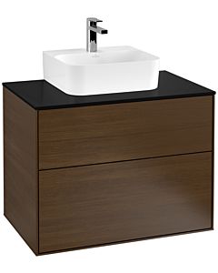Villeroy und Boch Finion Villeroy und Boch Finion F08200GN 80x60.3x50.1cm, cover plate black matt, walnut veneer