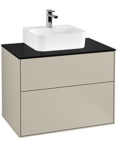 Villeroy und Boch Finion Villeroy und Boch F08200HH 80x60.3x50.1cm, plaque de finition noir mat, Sand Matt Lacquer