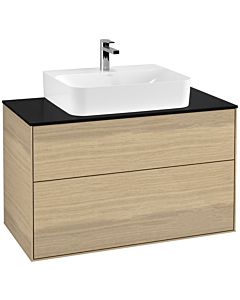 Villeroy und Boch Finion Villeroy und Boch Finion F10200PC 100x60.3x50.1cm, cover plate black matt, Oak Veneer