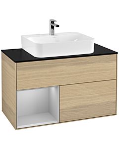 Villeroy und Boch Finion Villeroy und Boch Finion F112GJPC 100cm, cover plate white matt, shelf left light gray matt, Oak Veneer