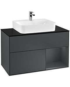 Villeroy und Boch Finion Villeroy und Boch Finion F122HGHG 100cm, cover plate black matt, shelf on the right Midnight Blue Matt Lacquer , Midnight Blue Matt Lacquer