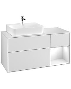 Villeroy und Boch Finion Villeroy und Boch Finion F151GFMT 120cm, cover plate white matt, shelf on the right Glossy white lacquer, white matt lacquer