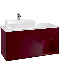 Villeroy und Boch Finion Villeroy und Boch F151HBHB 120cm, plaque de finition blanc mat, étagère à droite Peony , Peony Matt