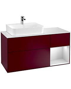 Villeroy und Boch Finion Villeroy und Boch F151MTHB 120cm, plaque de finition blanc mat, étagère droite blanc laqué mat, Peony Matt