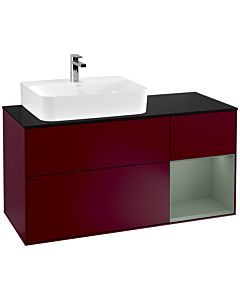 Villeroy und Boch Finion Villeroy und Boch Finion F152GMHB 120cm, cover plate black matt, shelf on the right Olive Matt Lacquer , Peony Matt