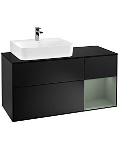 Villeroy und Boch Finion Villeroy und Boch Finion F152GMPD 120cm, cover plate black matt, shelf on the right Olive Matt Lacquer , black matt lacquer