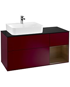 Villeroy und Boch Finion Villeroy und Boch Finion F152GNHB 120cm, cover plate black matt, shelf right Walnut veneer, Peony Matt