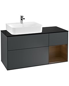 Villeroy und Boch Finion Villeroy und Boch Finion F152GNHG 120cm, cover plate black matt, shelf on the right Blue Matt Lacquer veneer, midnight Blue Matt Lacquer