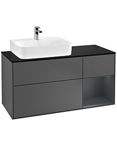Villeroy und Boch Finion Villeroy und Boch Finion F152HGGK 120cm, cover plate black matt, shelf on the right Midnight Blue Matt Lacquer , anthracite matt