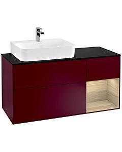 Villeroy und Boch Finion Villeroy und Boch Finion F152PCHB 120cm, cover plate black matt, shelf on the right Oak Veneer , Peony Matt
