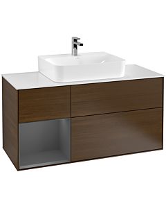Villeroy und Boch Finion Villeroy und Boch Finion F161GKGN 120cm, cover plate white matt, shelf left anthracite matt, walnut veneer