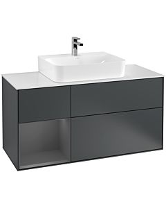 Villeroy und Boch Finion Villeroy und Boch Finion F161GKHG 120cm, cover plate white matt, shelf left anthracite matt, midnight Blue Matt Lacquer