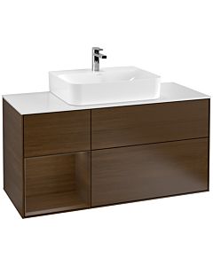 Villeroy und Boch Finion Villeroy und Boch Finion F161GNGN 120cm, cover plate white matt, shelf on the left Walnut veneer, Walnut veneer