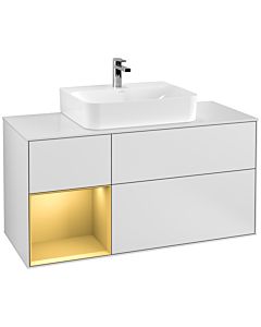 Villeroy und Boch Finion Villeroy und Boch Finion F161HFMT 120cm, cover plate white matt, shelf left gold matt, white matt lacquer