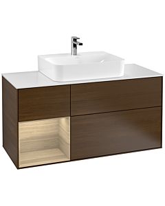 Villeroy und Boch Finion Villeroy und Boch Finion F161PCGN 120cm, cover plate white matt, shelf left Oak Veneer , Oak Veneer veneer