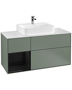 Villeroy und Boch Finion Villeroy und Boch Finion F161PHGM 120cm, cover plate white matt, shelf on the left Glossy Black Lacquer , Olive Matt Lacquer