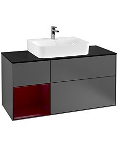Villeroy und Boch Finion Villeroy und Boch Finion F162HBGK 120cm, cover plate black matt, shelf left Peony , anthracite matt