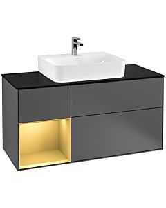 Villeroy und Boch Finion Villeroy und Boch Finion F162HFGK 120cm, cover plate black matt, shelf left gold matt, anthracite matt