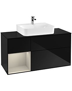 Villeroy und Boch Finion Villeroy und Boch Finion F162HHPH 120cm, cover plate black matt, shelf on the left Sand Matt Lacquer , Glossy Black Lacquer