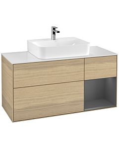 Villeroy und Boch Finion Villeroy und Boch Finion F171GKPC 120cm, cover plate white matt, shelf on the right anthracite matt, Oak Veneer