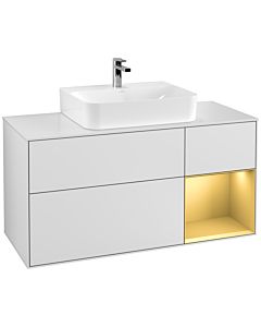 Villeroy und Boch Finion Villeroy und Boch Finion F171HFMT 120cm, cover plate white matt, shelf on the right gold matt, white matt lacquer