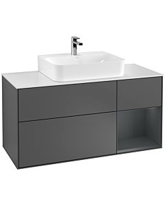 Villeroy und Boch Finion Villeroy und Boch F171HGGK 120cm, plaque de recouvrement blanc mat, étagère droite Midnight Blue Matt Lacquer , anthracite mat