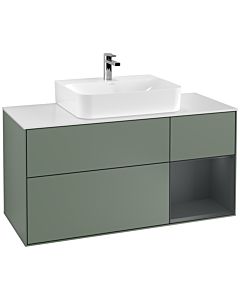 Villeroy und Boch Finion Villeroy und Boch Finion F171HGGM 120cm, cover plate white matt, shelf on the right Midnight Blue Matt Lacquer , Olive Matt Lacquer
