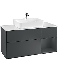 Villeroy und Boch Finion Villeroy und Boch F171HGHG 120cm, plaque de finition blanc mat, étagère à droite Midnight Blue Matt Lacquer , Midnight Blue Matt Lacquer