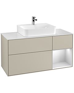 Villeroy und Boch Finion Villeroy und Boch Finion F171MTHH 120cm, cover plate white matt, shelf on the right white matt lacquer, Sand Matt Lacquer