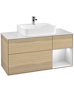 Villeroy und Boch Finion Villeroy und Boch Finion F171MTPC 120cm, cover plate white matt, shelf on the right white matt lacquer, Oak Veneer