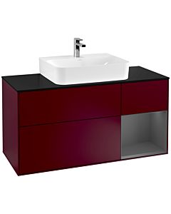 Villeroy und Boch Finion Villeroy und Boch Finion F172GKHB 120cm, cover plate black matt, shelf on the right anthracite matt, Peony Matt