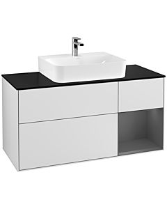 Villeroy und Boch Finion Villeroy und Boch Finion F172GKMT 120cm, cover plate black matt, shelf on the right anthracite matt, white matt lacquer