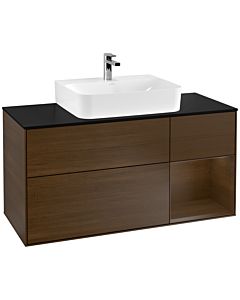 Villeroy und Boch Finion Villeroy und Boch Finion F172GNGN 120cm, cover plate black matt, shelf on the right Walnut veneer, Walnut veneer