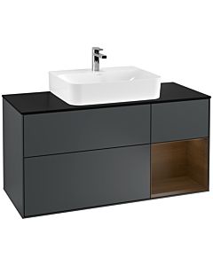 Villeroy und Boch Finion Villeroy und Boch Finion F172GNHG 120cm, cover plate black matt, shelf on the right Blue Matt Lacquer veneer, midnight Blue Matt Lacquer