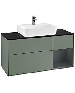 Villeroy und Boch Finion Villeroy und Boch F172HGGM 120cm, couvercle noir mat, étagère à droite Midnight Blue Matt Lacquer , Olive Matt Lacquer