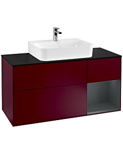 Villeroy und Boch Finion Villeroy und Boch F172HGHB 120cm, plaque de finition noir mat, étagère à droite Midnight Blue Matt Lacquer , Peony Matt