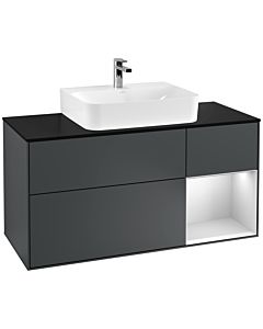 Villeroy und Boch Finion Villeroy und Boch Finion F172MTHG 120cm, cover plate black matt, shelf on the right white matt lacquer, midnight Blue Matt Lacquer