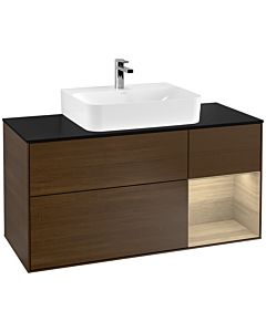 Villeroy und Boch Finion Villeroy und Boch Finion F172PCGN 120cm, cover plate black matt, shelf on the right Oak Veneer , Oak Veneer veneer