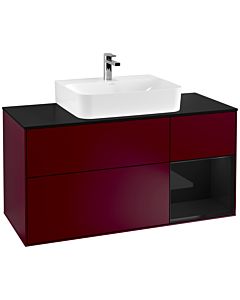 Villeroy und Boch Finion Villeroy und Boch Finion F172PHHB 120cm, cover plate black matt, shelf on the right Glossy Black Lacquer , Peony Matt