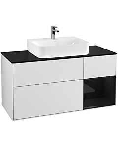 Villeroy und Boch Finion Villeroy und Boch Finion F172PHMT 120cm, cover plate black matt, shelf on the right Glossy Black Lacquer , white matt lacquer