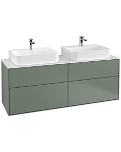 Villeroy und Boch Finion Waschtischunterschrank F18100GM 160x60,3cm, Abdeckplatte white matt, Olive Matt Lacquer