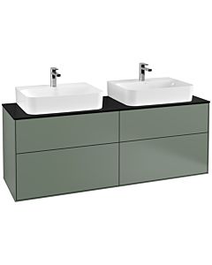 Villeroy und Boch Finion Waschtischunterschrank F18200GM 160x60,3cm, Abdeckplatte black matt, Olive Matt Lacquer