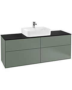 Villeroy und Boch Finion Waschtischunterschrank F19200GM 160x60,3cm, Abdeckplatte black matt, Olive Matt Lacquer