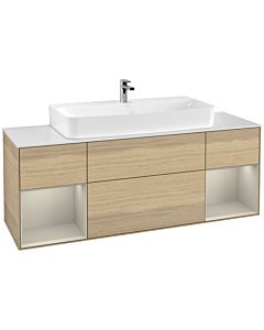 Villeroy und Boch Finion Villeroy und Boch Finion F211HHPC 160cm, cover plate white matt, shelves sand matt lacquer, Oak Veneer