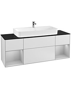 Villeroy und Boch Finion Villeroy und Boch Finion F212GJMT 160cm, cover plate black matt, shelves light gray matt lacquer, white matt lacquer