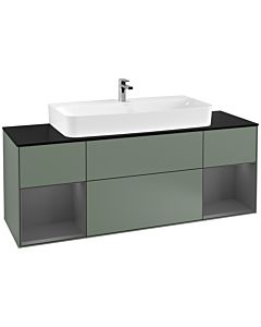 Villeroy und Boch Finion Villeroy und Boch Finion F212GKGM 160cm, cover plate black matt, shelves anthracite matt lacquer, Olive Matt Lacquer