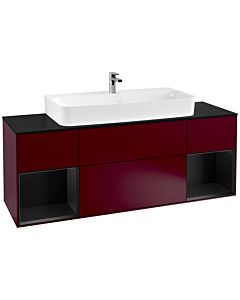 Villeroy und Boch Finion Villeroy und Boch Finion F212PDHB 160cm, cover plate black matt, shelves black matt lacquer, Peony Matt