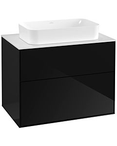 Villeroy und Boch Finion Villeroy und Boch F22100PH 80x60,3cm, plaque de finition blanc mat, Glossy Black Lacquer