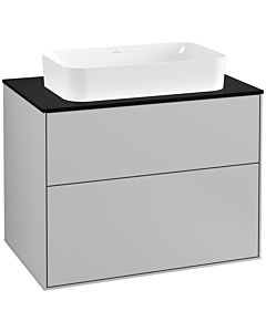 Villeroy und Boch Finion Waschtischunterschrank F22200GJ 80x60,3cm, Abdeckplatte black matt, Light grey matt