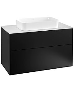 Villeroy und Boch Finion Waschtischunterschrank F23100PD 100x60,3cm, Abdeckplatte white matt, Black matt lacquer